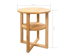 Mesa auxiliar de madera maciza de roble 40x50 cm