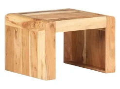 Mesa auxiliar de madera maciza de acacia 43x40x30 cm
