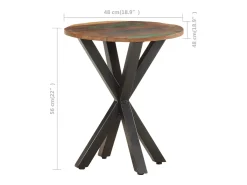 Mesa auxiliar de madera maciza reciclada 48x48x56 cm