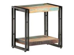 Mesa auxiliar de madera maciza reciclada 40x30x40 cm
