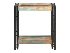 Mesa auxiliar de madera maciza reciclada 40x30x40 cm