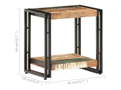 Mesa auxiliar de madera maciza reciclada 40x30x40 cm