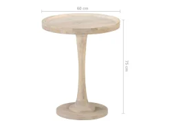Mesa auxiliar de madera maciza de mango Ø60x75 cm