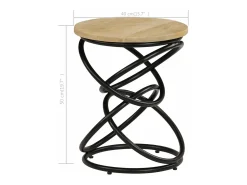 Mesa auxiliar de madera maciza de mango 40x50 cm