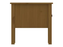 Mesa auxiliar de madera maciza de pino marrón miel 50x50x49 cm