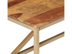 Mesa auxiliar de madera maciza 60x60x40 cm