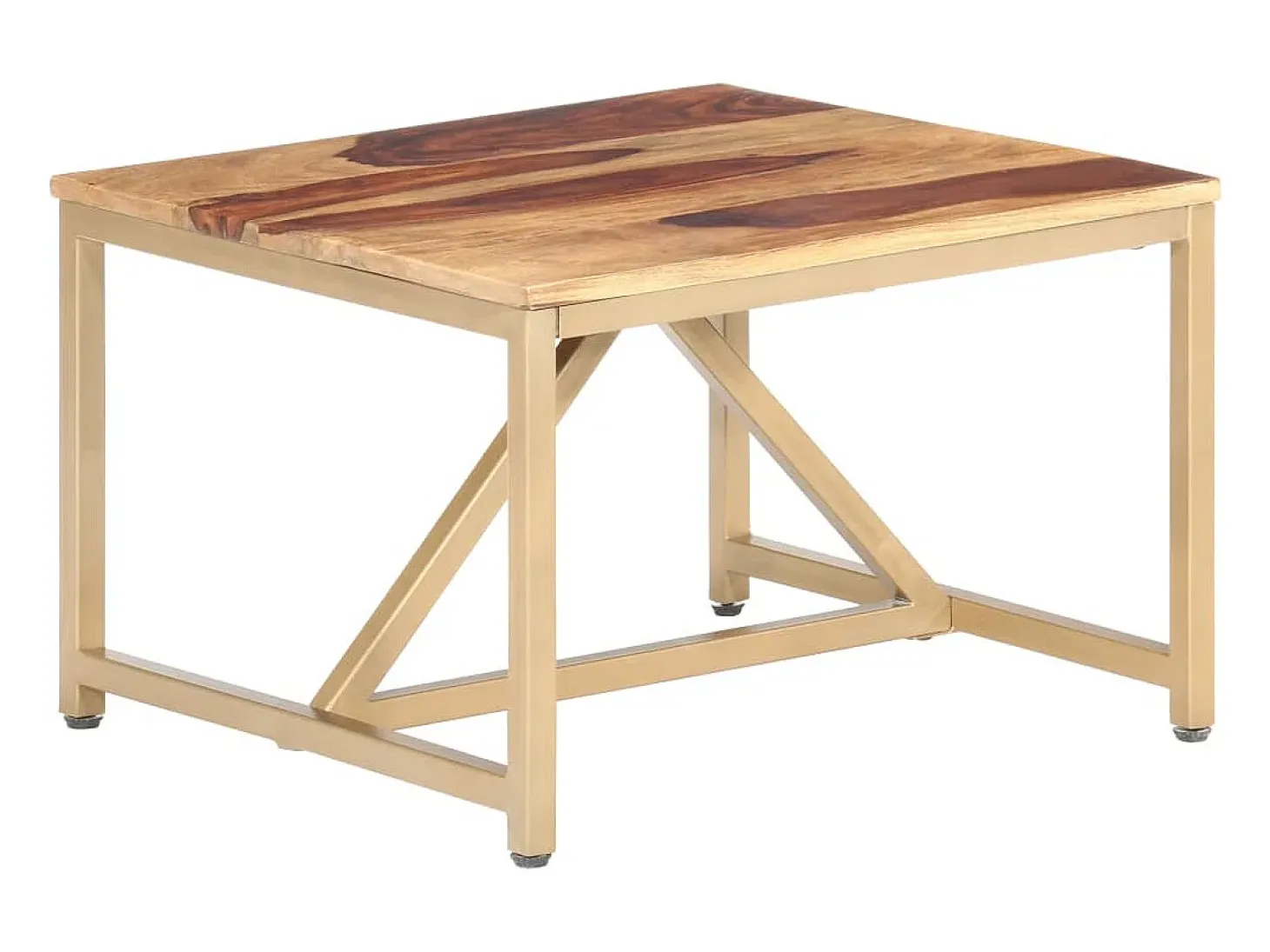 Mesa auxiliar de madera maciza 60x60x40 cm