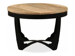 Mesa auxiliar de madera maciza áspera de mango 60x40 cm