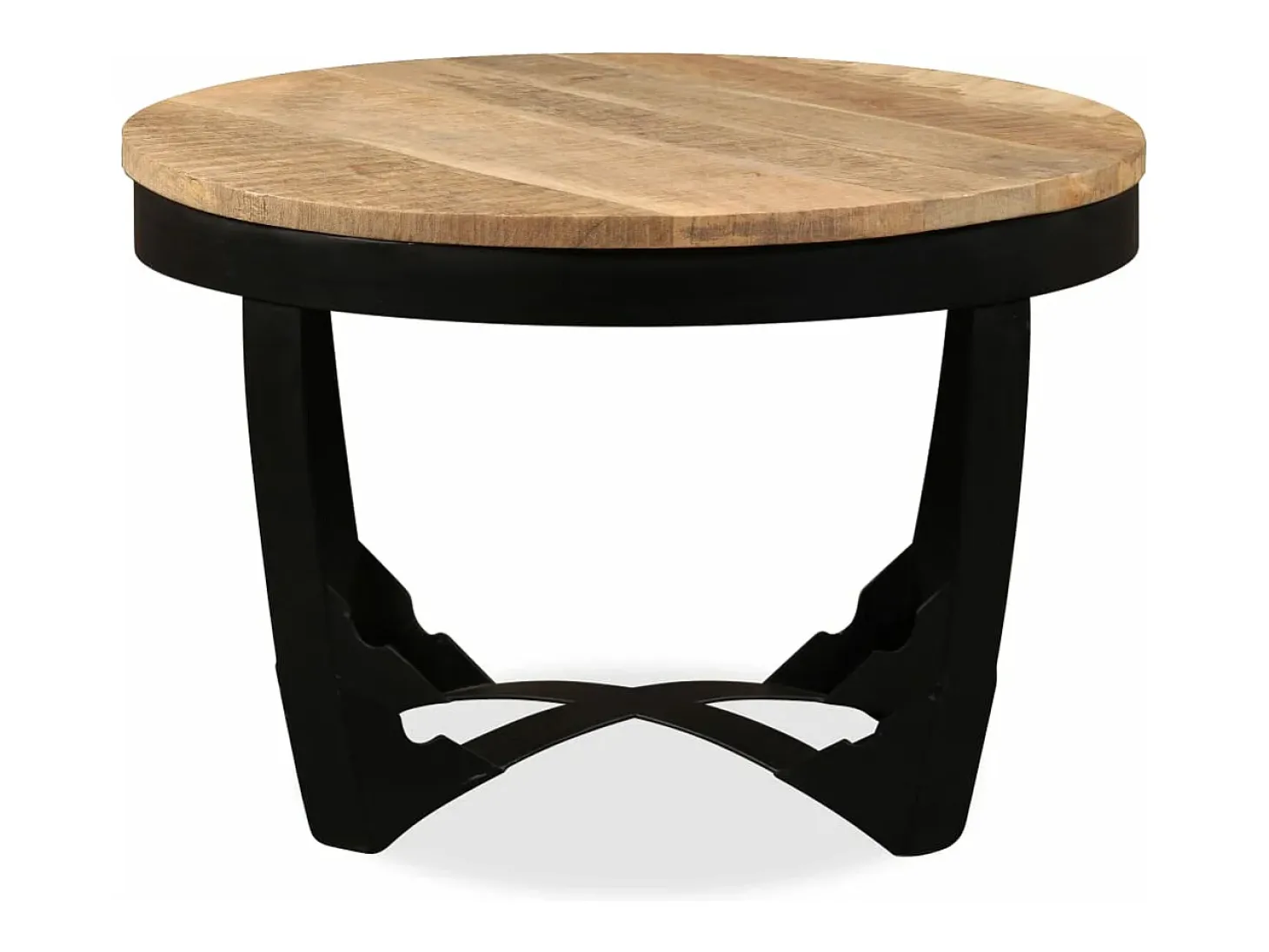 Mesa auxiliar de madera maciza áspera de mango 60x40 cm