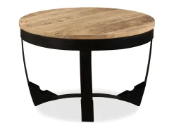 Mesa auxiliar de madera maciza áspera de mango 60x40 cm