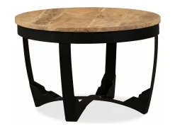 Mesa auxiliar de madera maciza áspera de mango 60x40 cm
