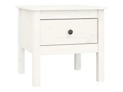Mesa auxiliar de madera maciza de pino blanco 50x50x49 cm