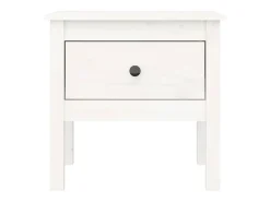 Mesa auxiliar de madera maciza de pino blanco 50x50x49 cm
