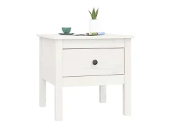 Mesa auxiliar de madera maciza de pino blanco 50x50x49 cm