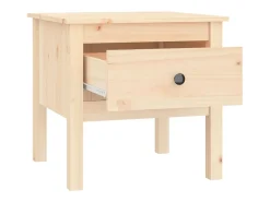Mesa auxiliar de madera maciza de pino 50x50x49 cm