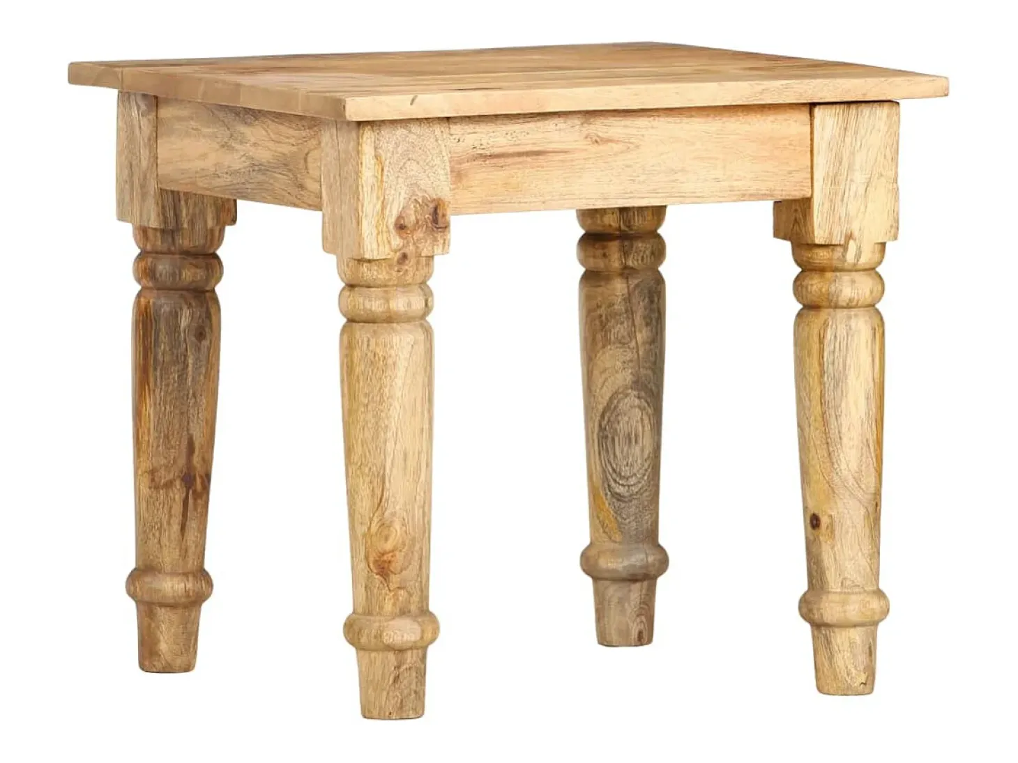 Mesa auxiliar de madera maciza de mango 43x43x40 cm