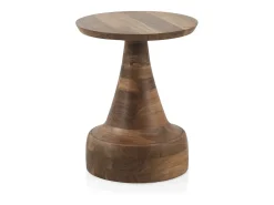 Mesa auxiliar de madera natural de acacia