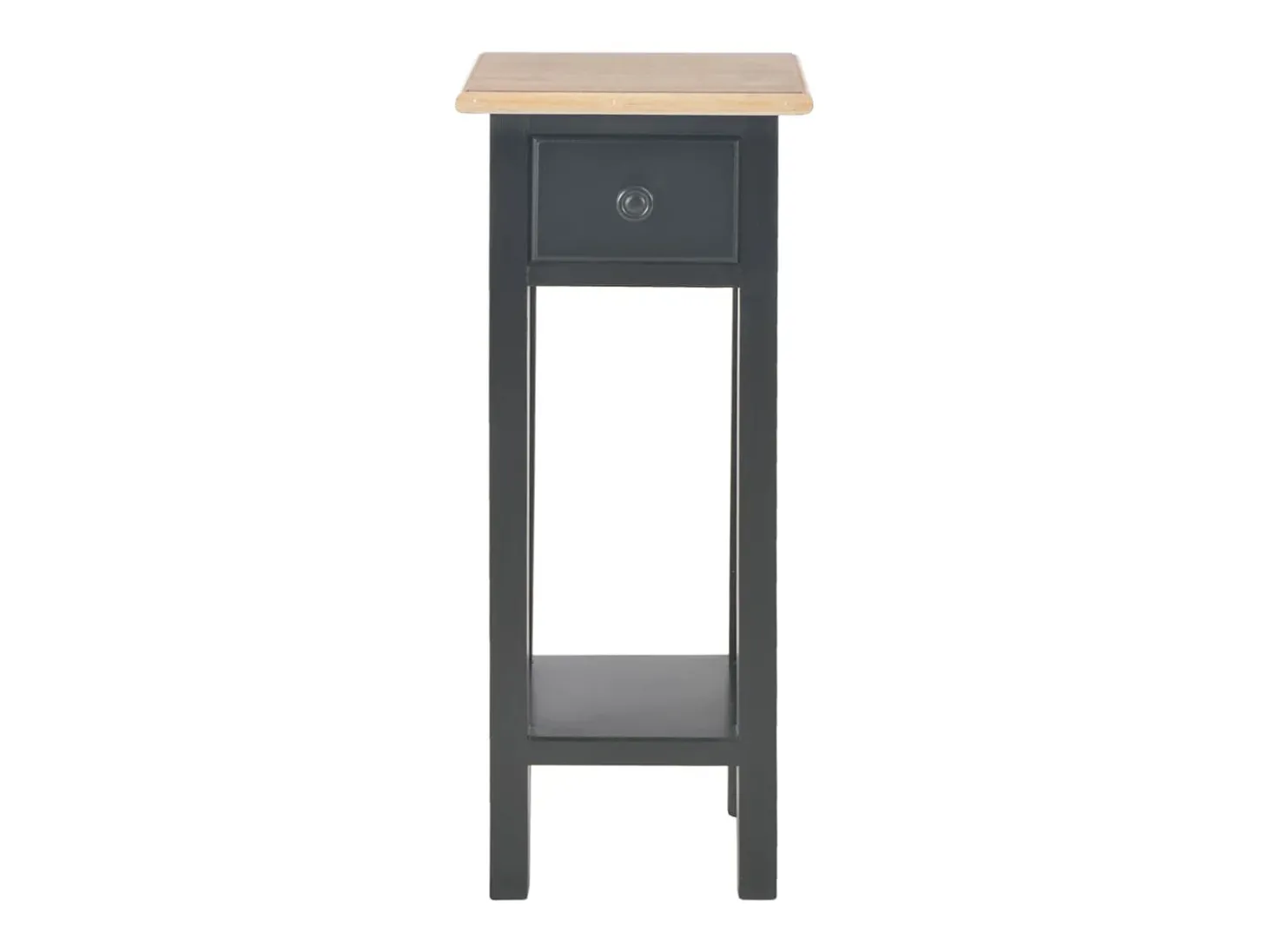 Mesa auxiliar de madera negro 27x27x65,5 cm