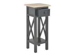 Mesa auxiliar de madera negro 27x27x65,5 cm