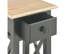 Mesa auxiliar de madera negro 27x27x65,5 cm