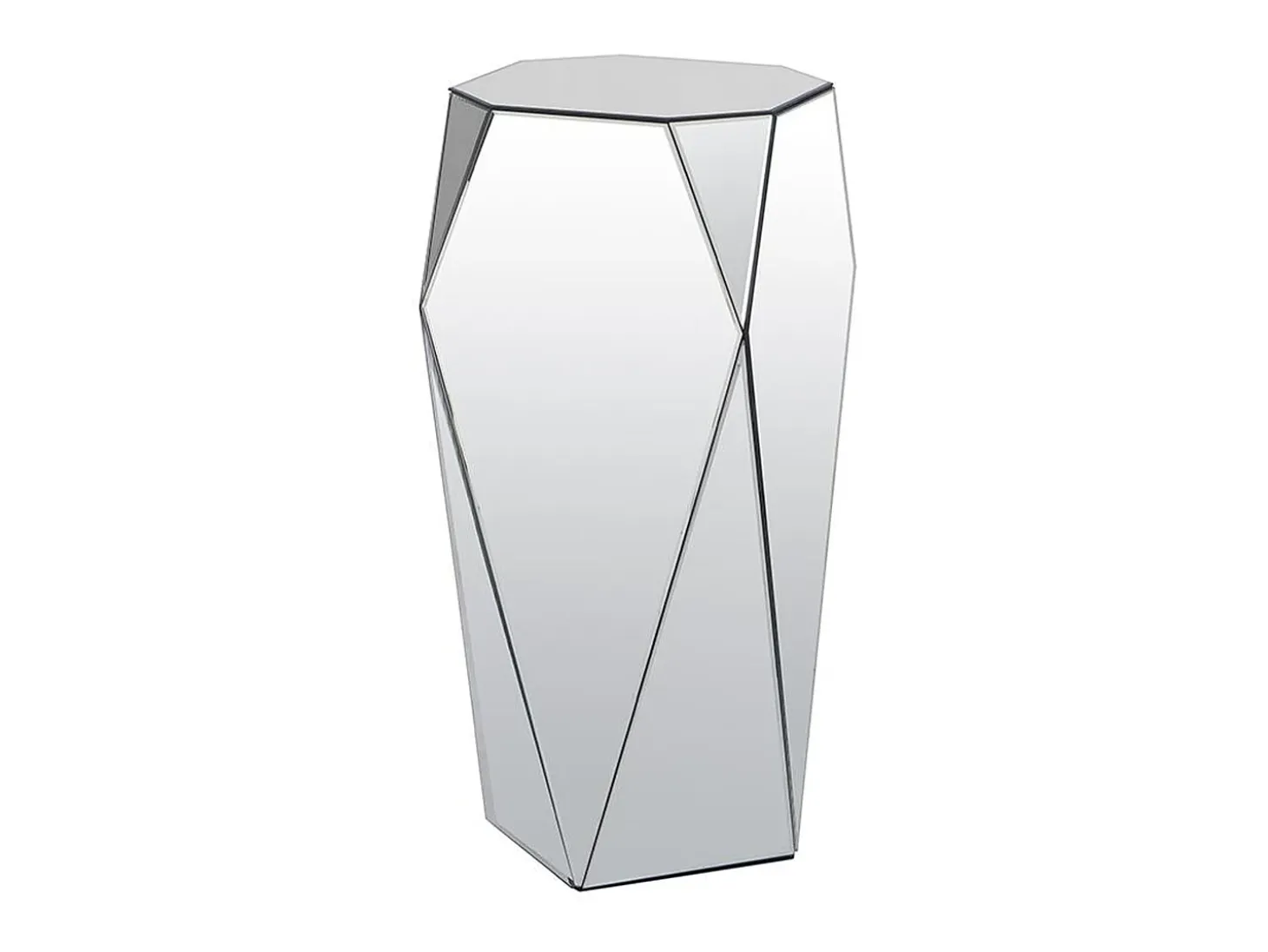 Mesa auxiliar de MDF, espejo y acero inoxidable - Color: plata - SIGRID