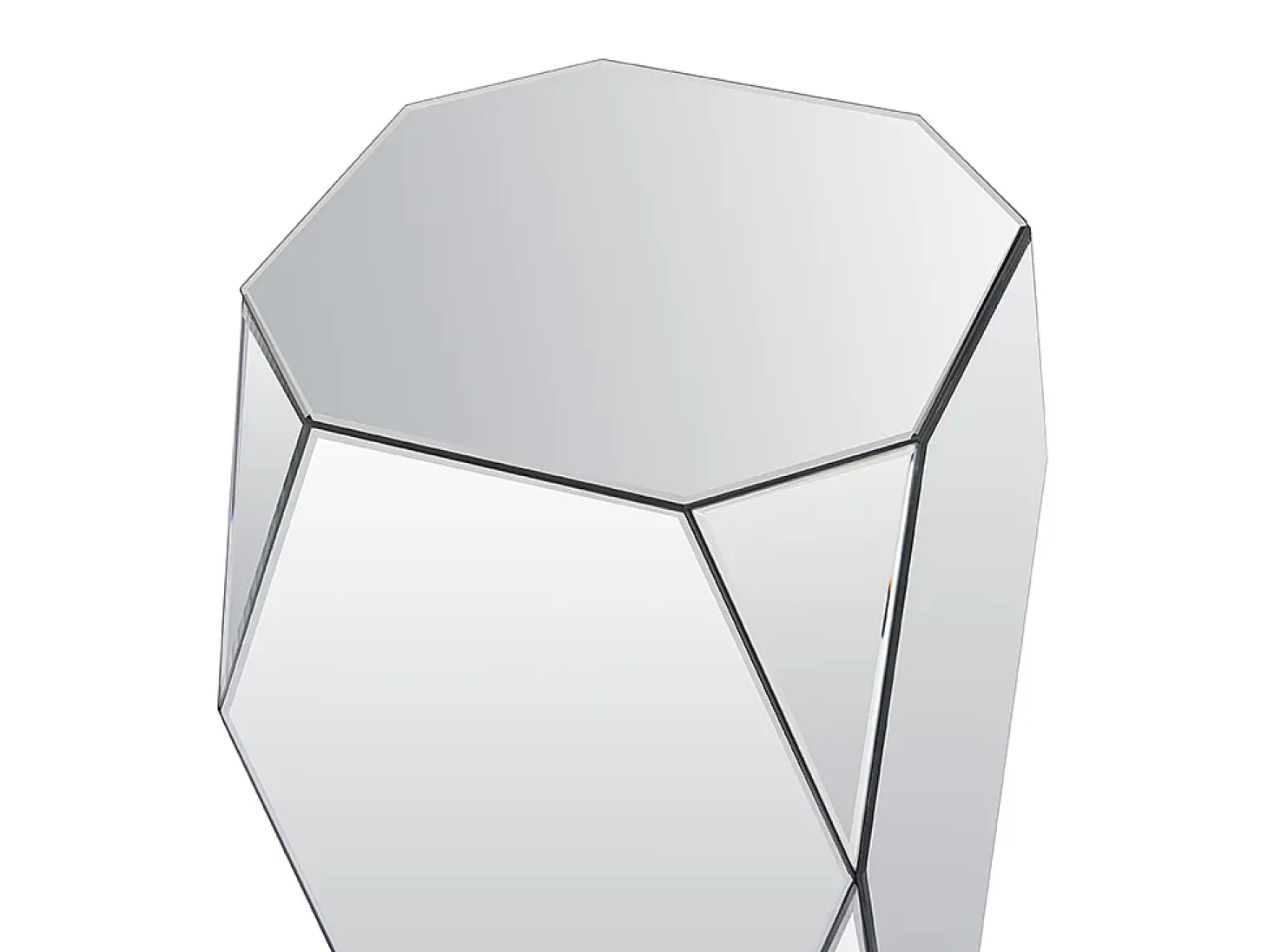 Mesa auxiliar de MDF, espejo y acero inoxidable - Color: plata - SIGRID