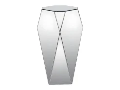 Mesa auxiliar de MDF, espejo y acero inoxidable - Color: plata - SIGRID