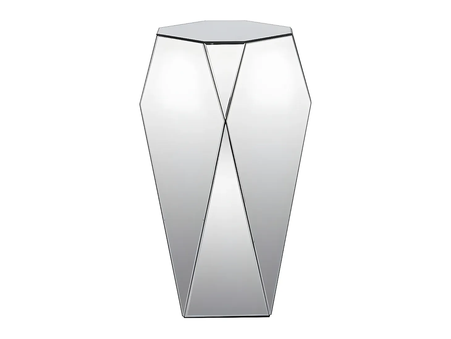 Mesa auxiliar de MDF, espejo y acero inoxidable - Color: plata - SIGRID