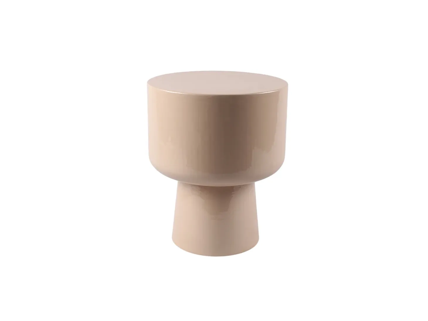 Mesa auxiliar de metal - Beige brillante - FALENY
