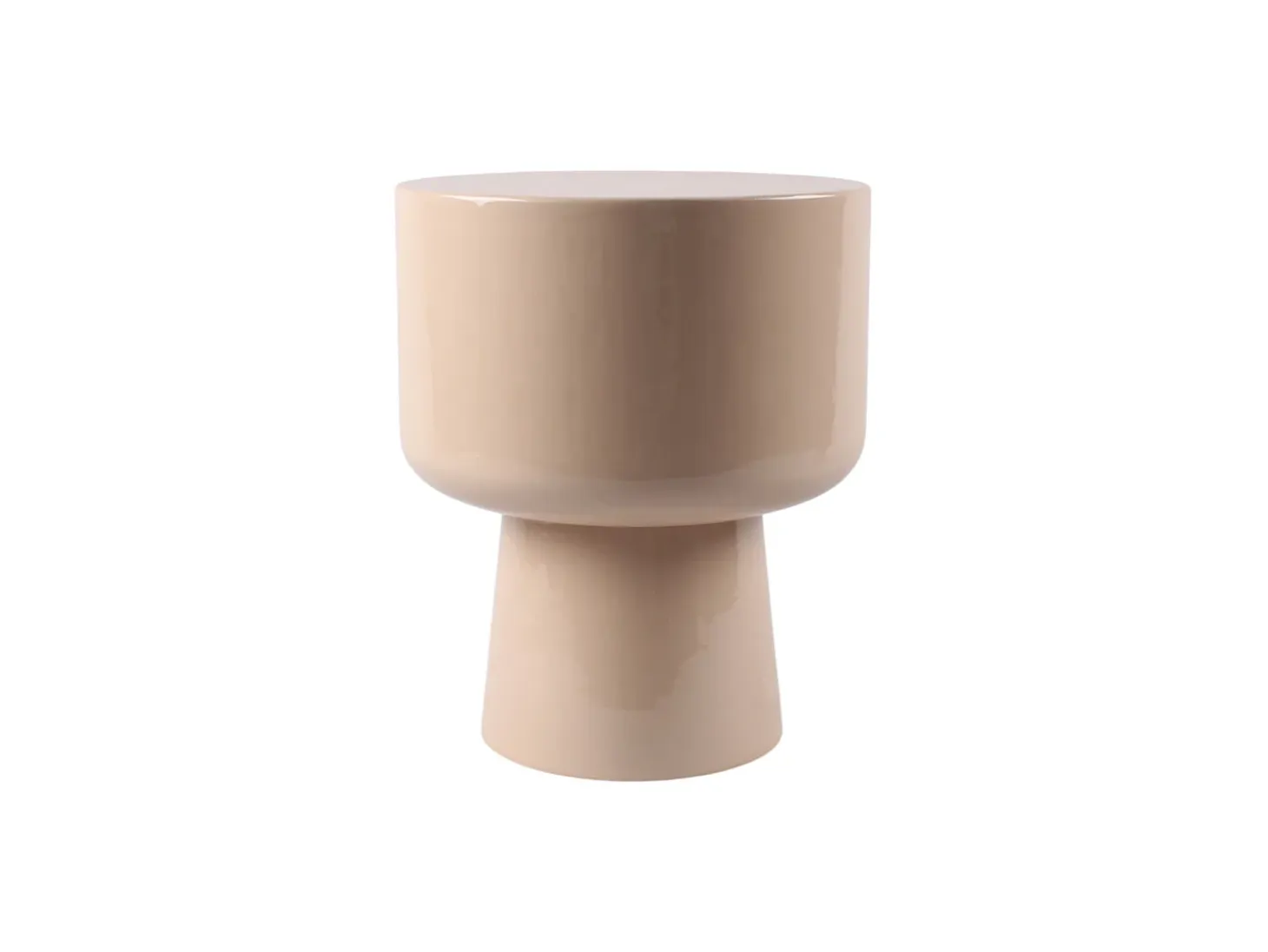 Mesa auxiliar de metal - Beige brillante - FALENY