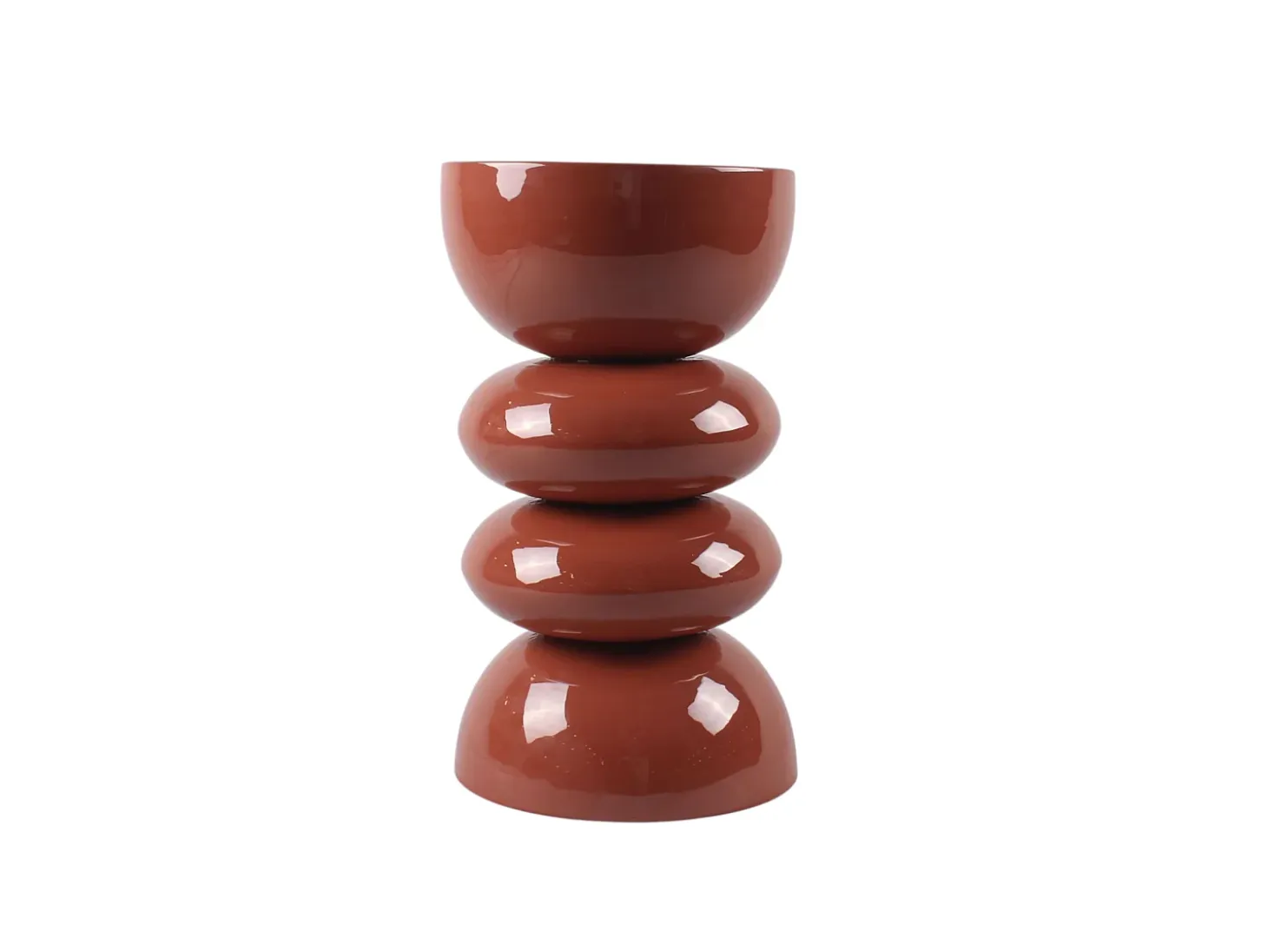 Mesa auxiliar de metal - Terracota brillante - GALENI