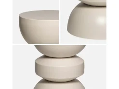 Mesa auxiliar de metal crema
