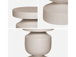 Mesa auxiliar de metal crema