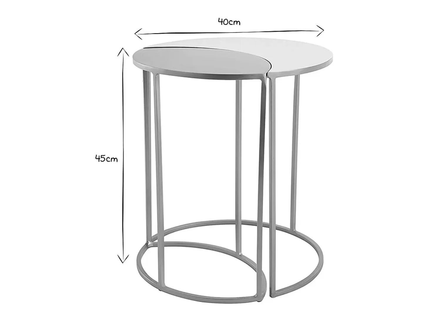 Mesa auxiliar de metal lacado blanco y dorado TOSCANE