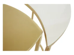 Mesa auxiliar de metal lacado blanco y dorado TOSCANE