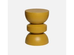 Mesa auxiliar de metal mostaza