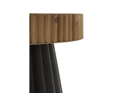 Mesa auxiliar de metal negro y madera natural