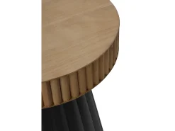 Mesa auxiliar de metal negro y madera natural