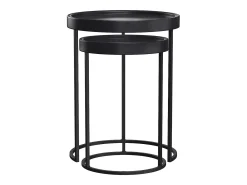 Mesa auxiliar de metal negro (juego de 2) - Swan