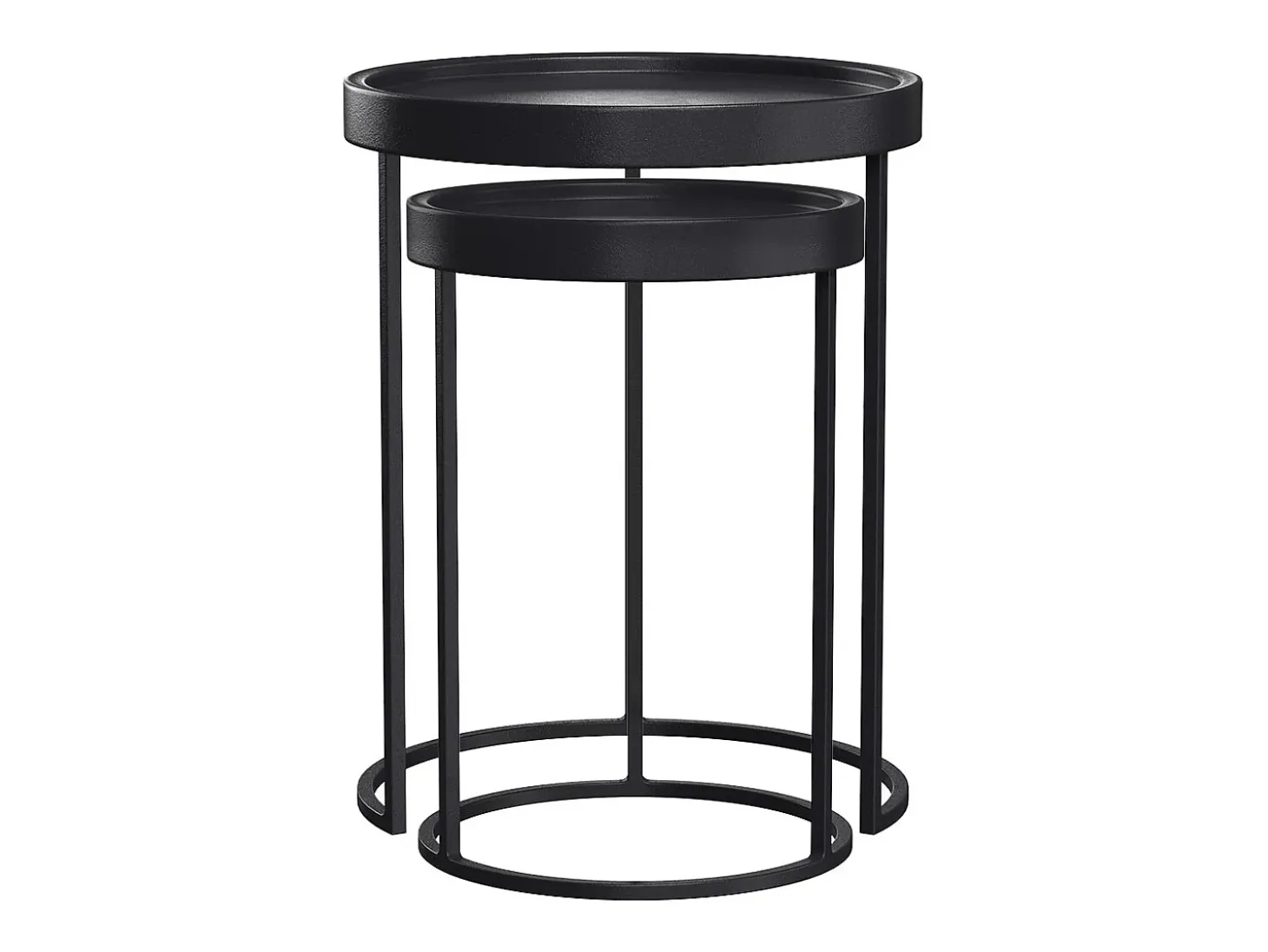 Mesa auxiliar de metal negro (juego de 2) - Swan