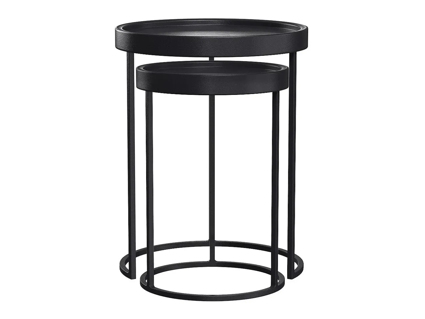 Mesa auxiliar de metal negro (juego de 2) - Swan