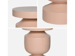 Mesa auxiliar de metal rosa