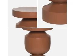 Mesa auxiliar de metal terracota