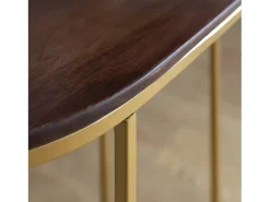 Mesa auxiliar de metal y madera de mango Léon