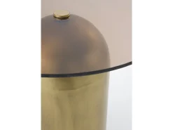 Mesa auxiliar de metal y cristal