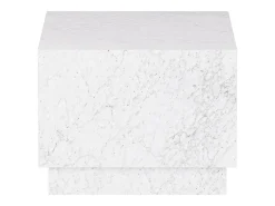 Mesa auxiliar de mármol – blanco – Heron Wide