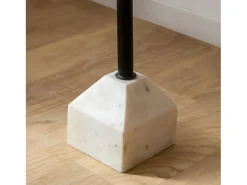 Mesa auxiliar de mármol Cassiopée - Tablero de mármol blanco y base de metal negro para un toque sofisticado