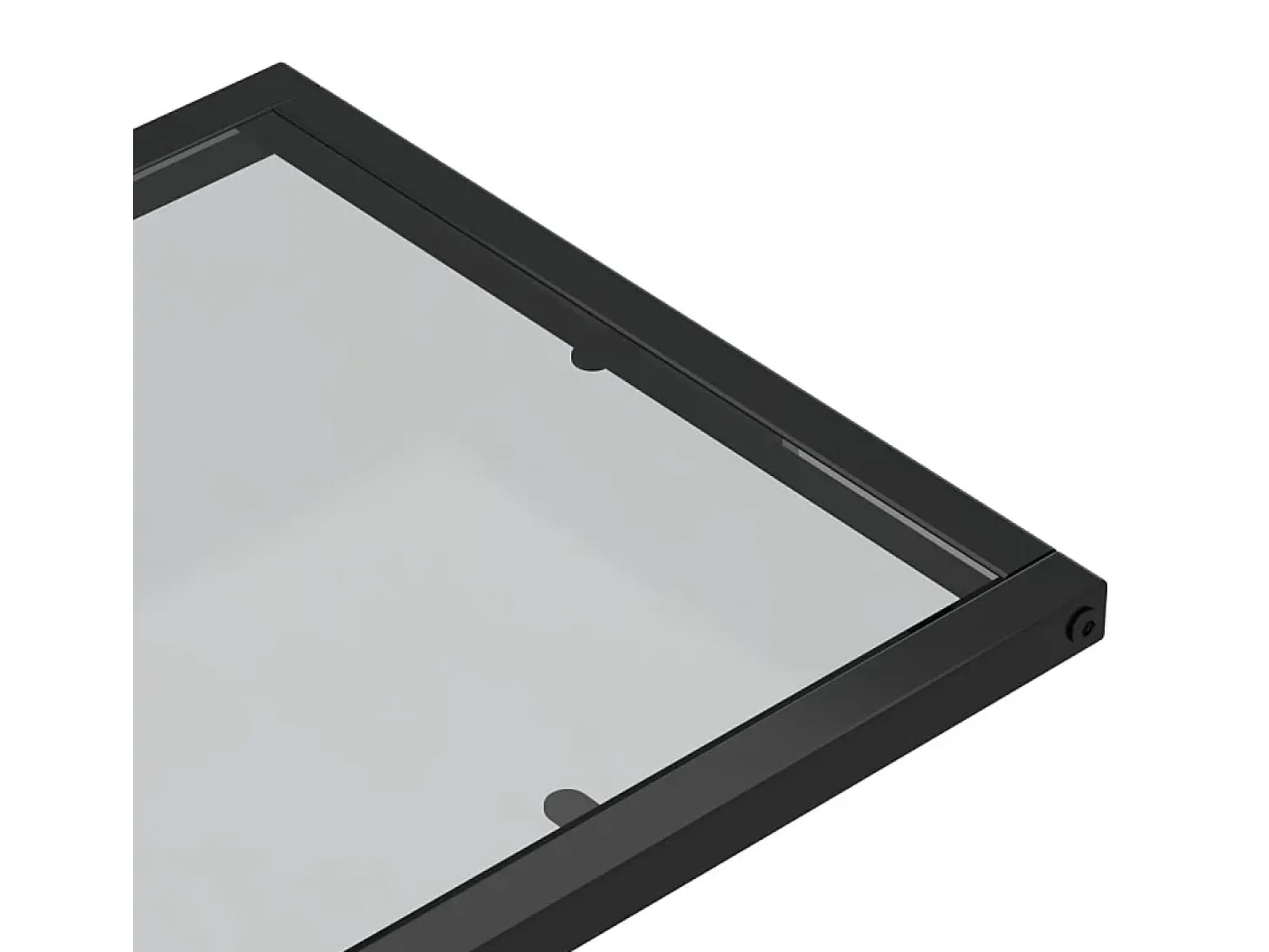 Mesa auxiliar de ordenador vidrio transparente negro 50x35x65cm
