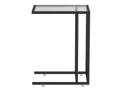 Mesa auxiliar de ordenador vidrio transparente negro 50x35x65cm