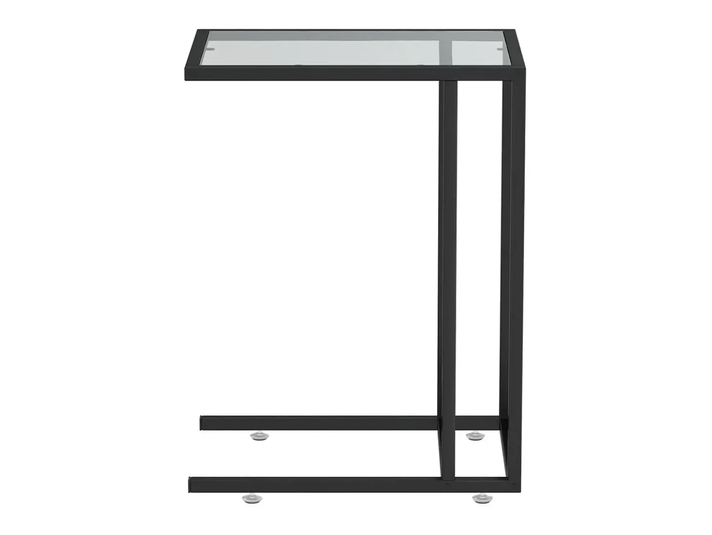 Mesa auxiliar de ordenador vidrio transparente negro 50x35x65cm